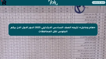 «هام وعاجل» نتيجة الصف السادس الابتدائي 2025 الدور الأول الآن برقم الجلوس لكل المحافظات